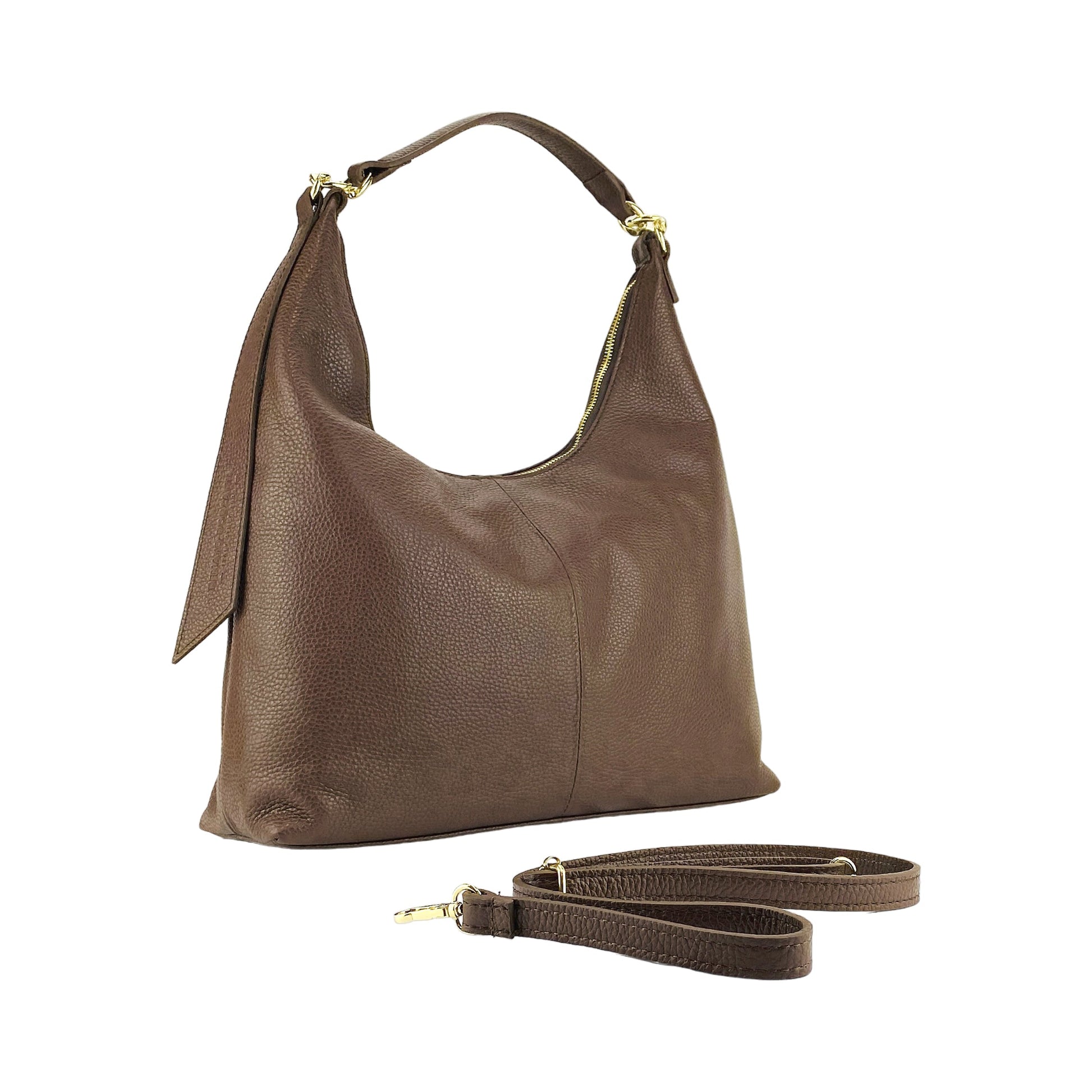 Soft Women’s Shoulder Bag in Genuine Leather – Made in Italy