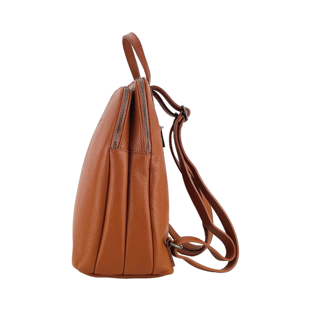 Women’s Double-Compartment Backpack in Genuine Leather – Made in Italy