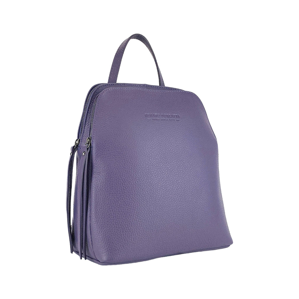 Double-Compartment Leather Backpack for Women – Made in Italy
