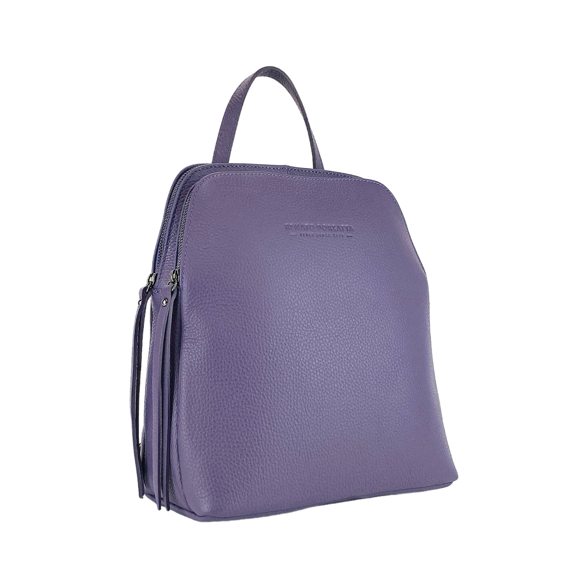 Double-Compartment Leather Backpack for Women – Made in Italy