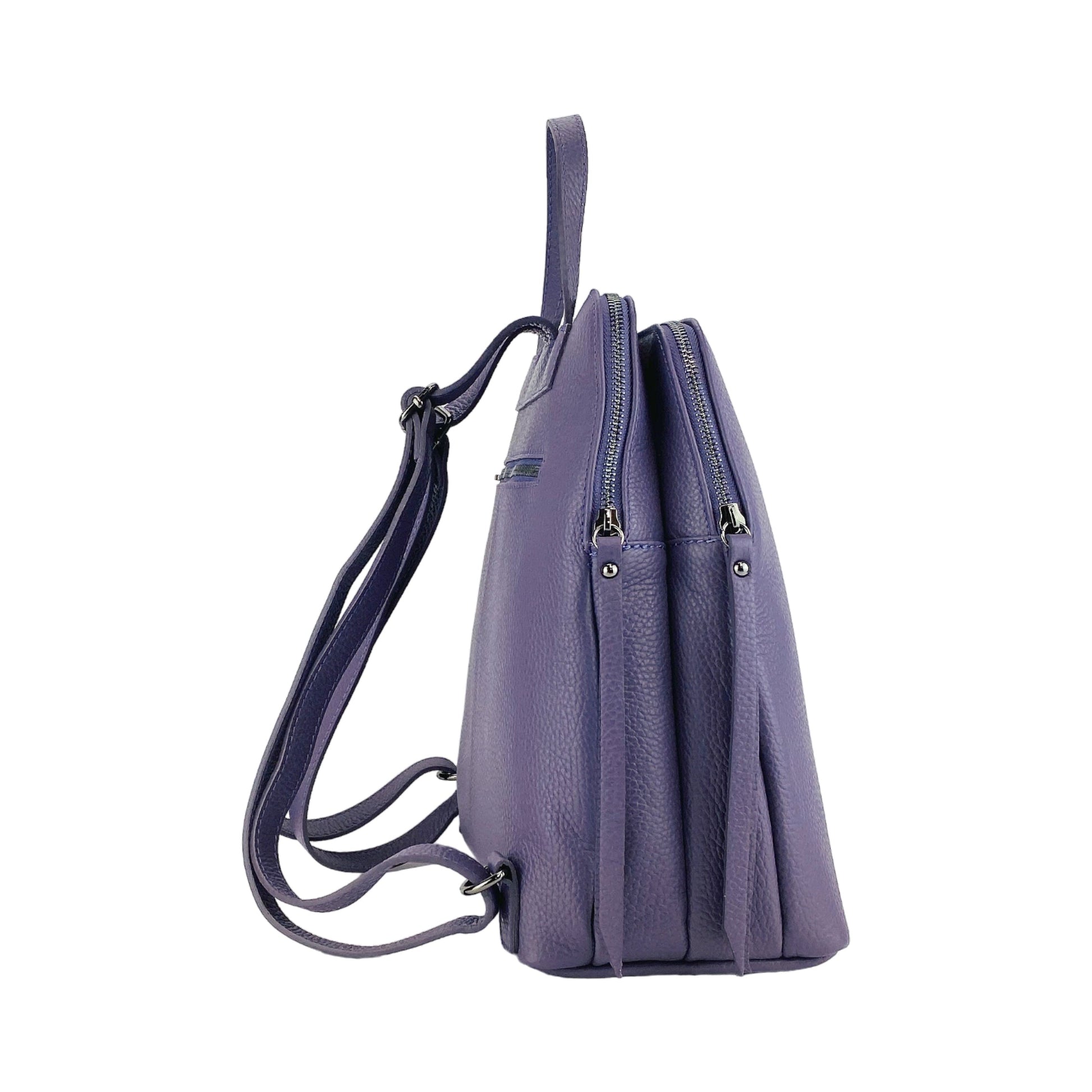 Double-Compartment Leather Backpack for Women – Made in Italy