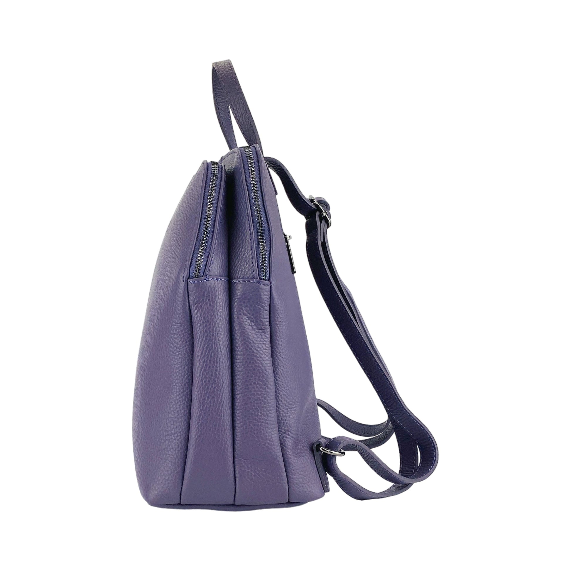 Double-Compartment Leather Backpack for Women – Made in Italy