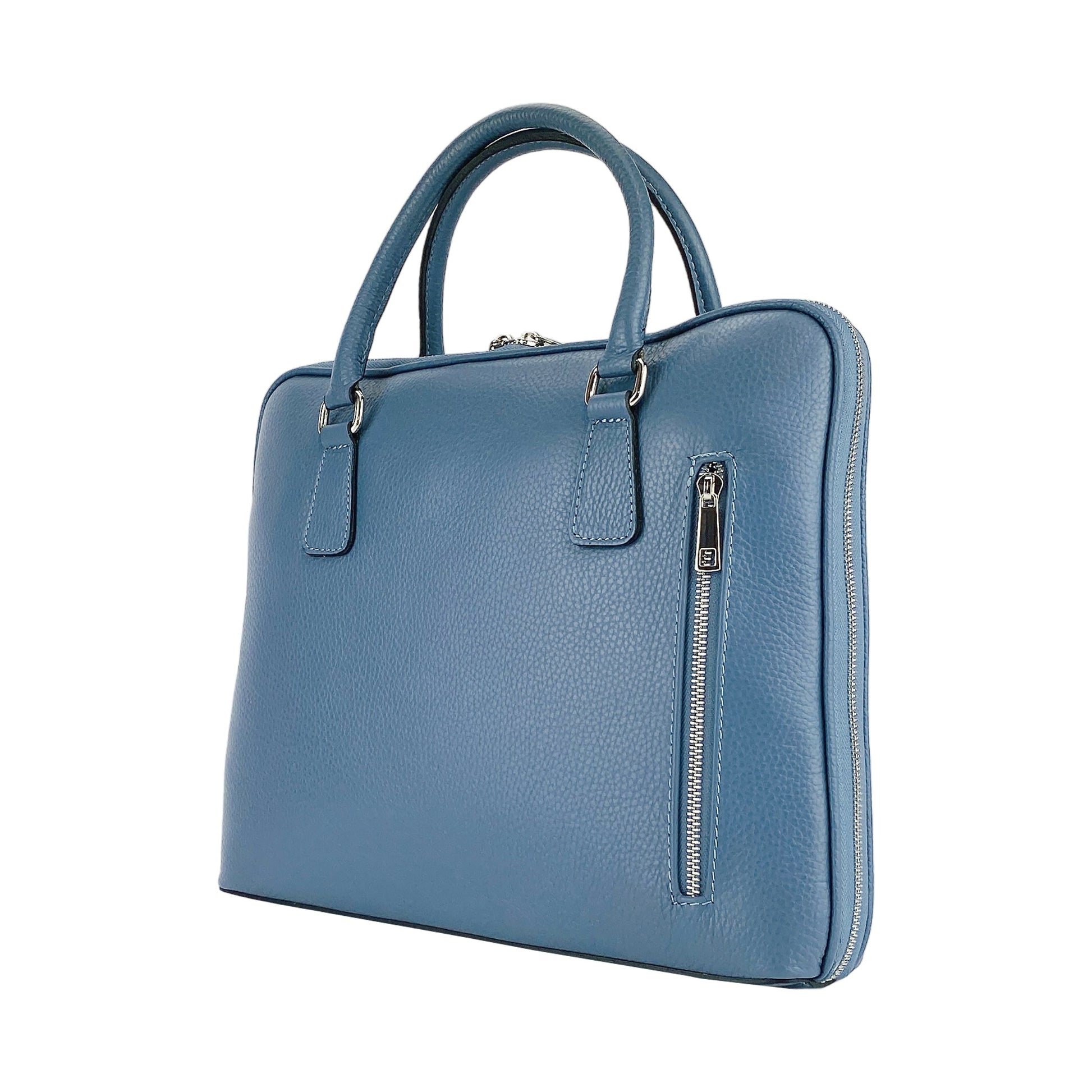 Unisex Business Briefcase in Genuine Leather Made in Italy