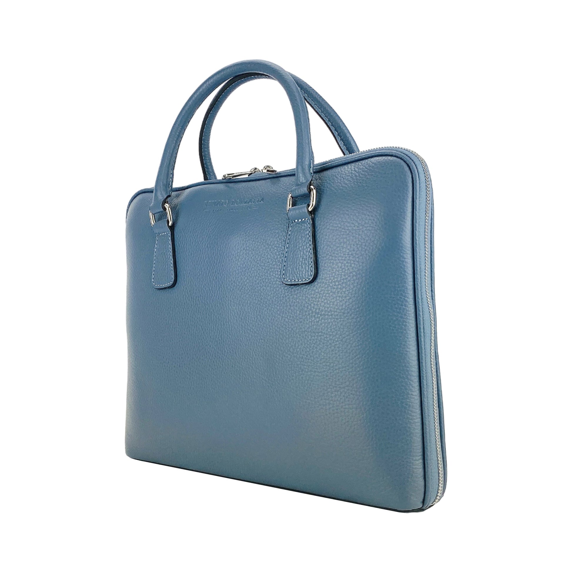 Unisex Business Briefcase in Genuine Leather Made in Italy