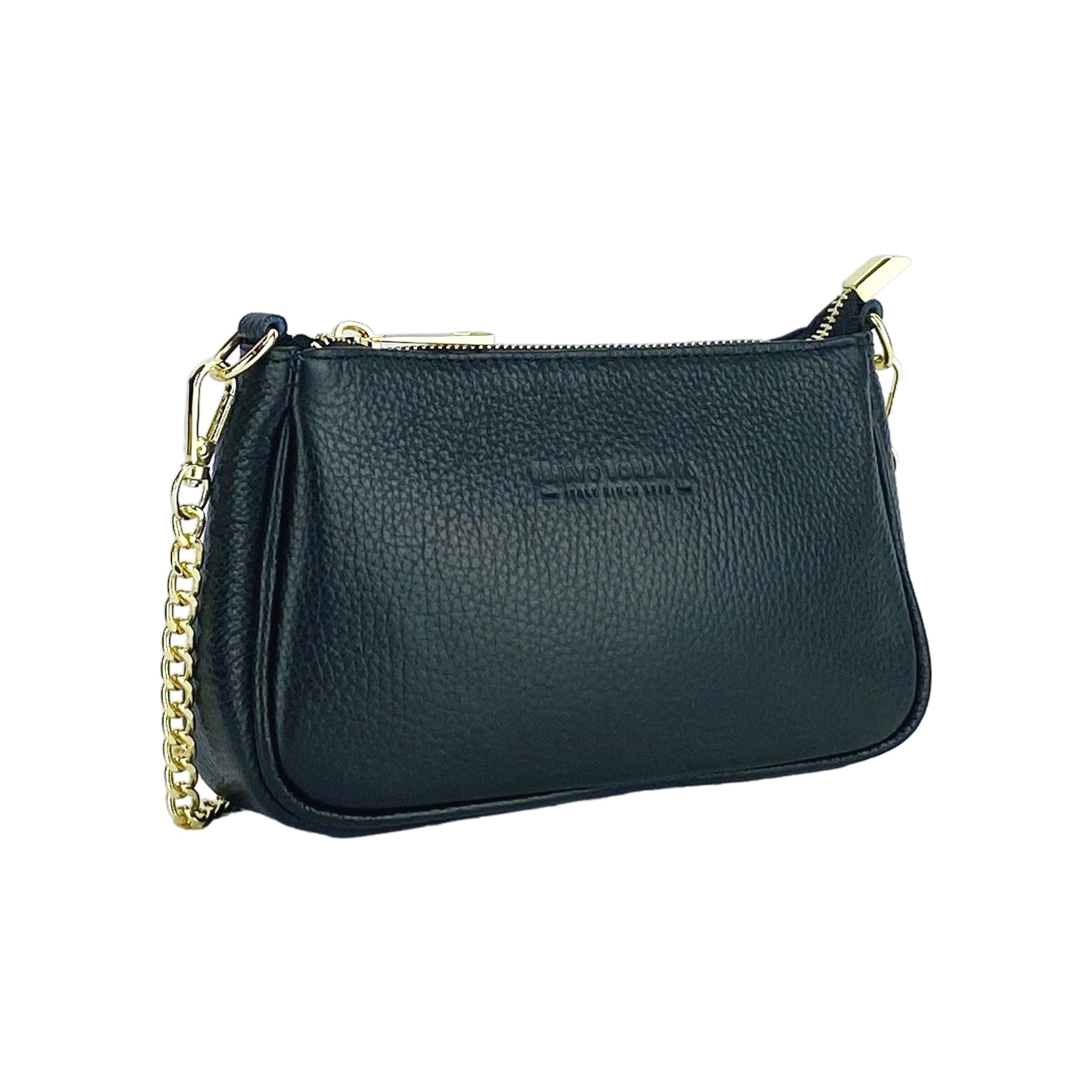 Small Genuine Leather Bag Made in Italy with Shoulder Strap