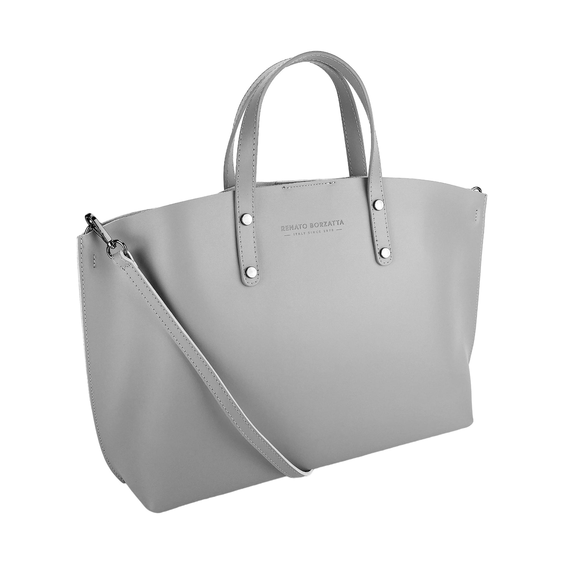 Women’s Genuine Leather Handbag Made in Italy with Removable Shoulder Strap