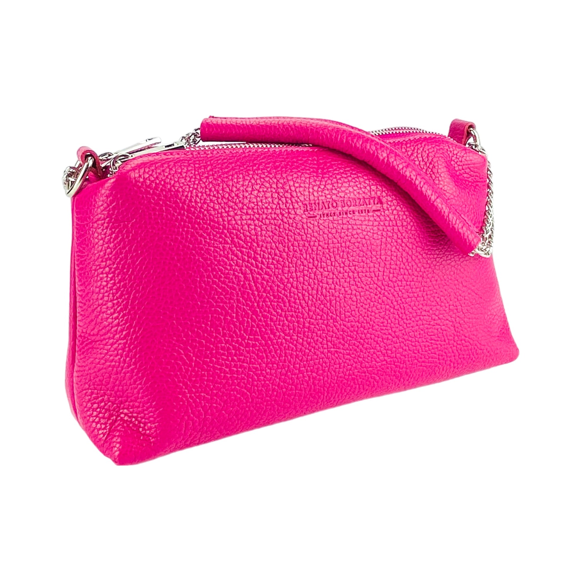 Women's Handbag with Double Zip in Genuine Leather