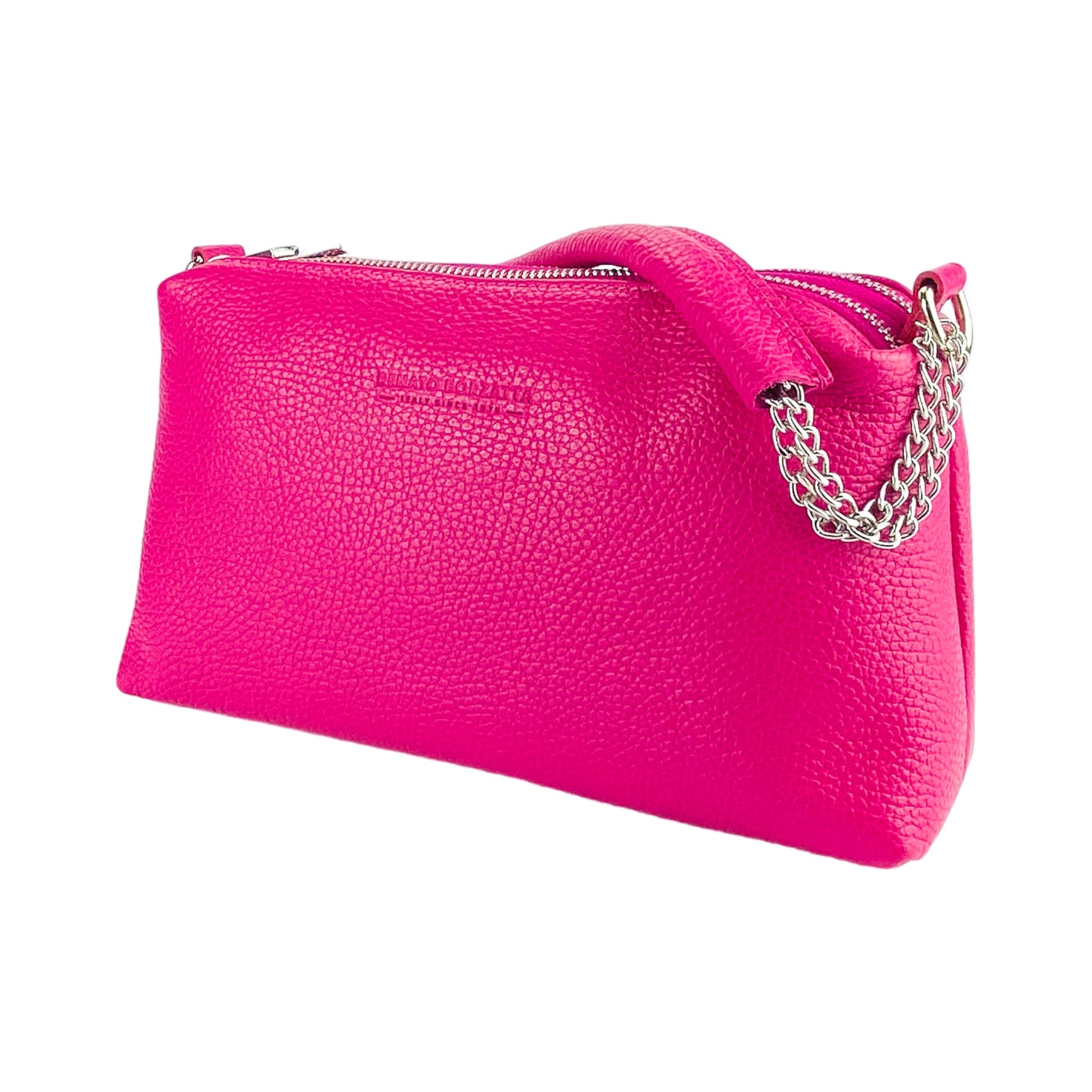 Women's Handbag with Double Zip in Genuine Leather