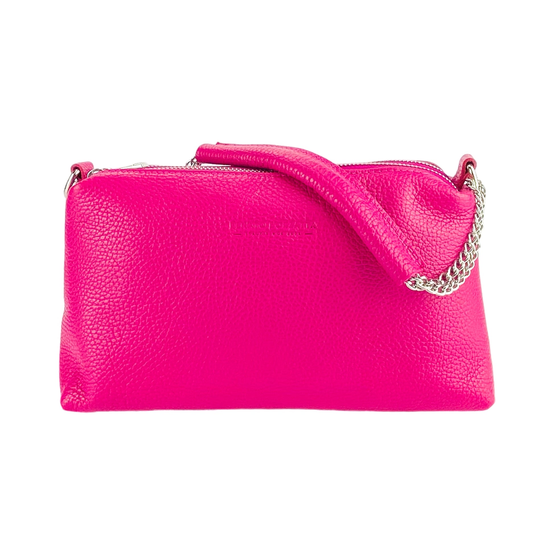 Women's Handbag with Double Zip in Genuine Leather