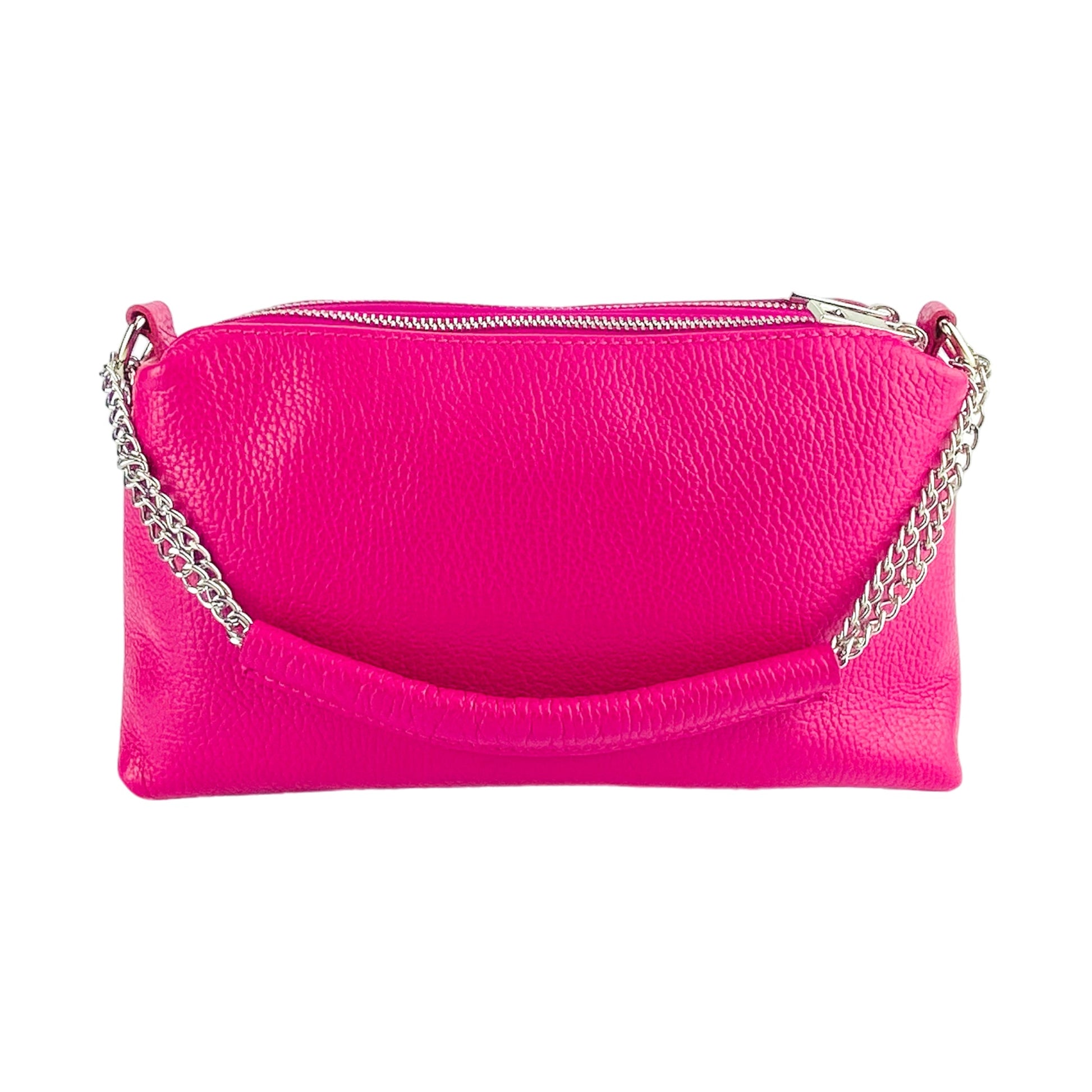 Women's Handbag with Double Zip in Genuine Leather