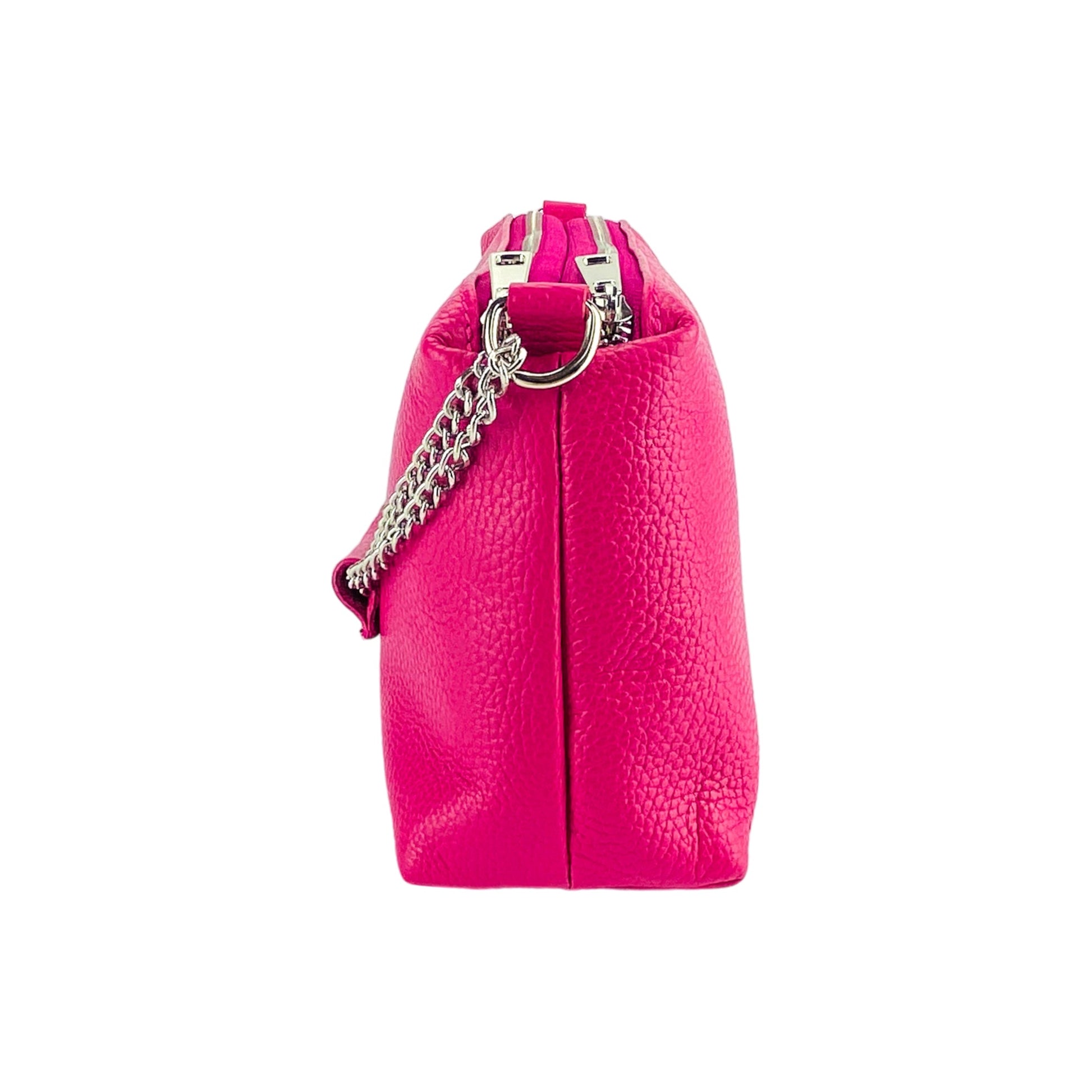 Women's Handbag with Double Zip in Genuine Leather
