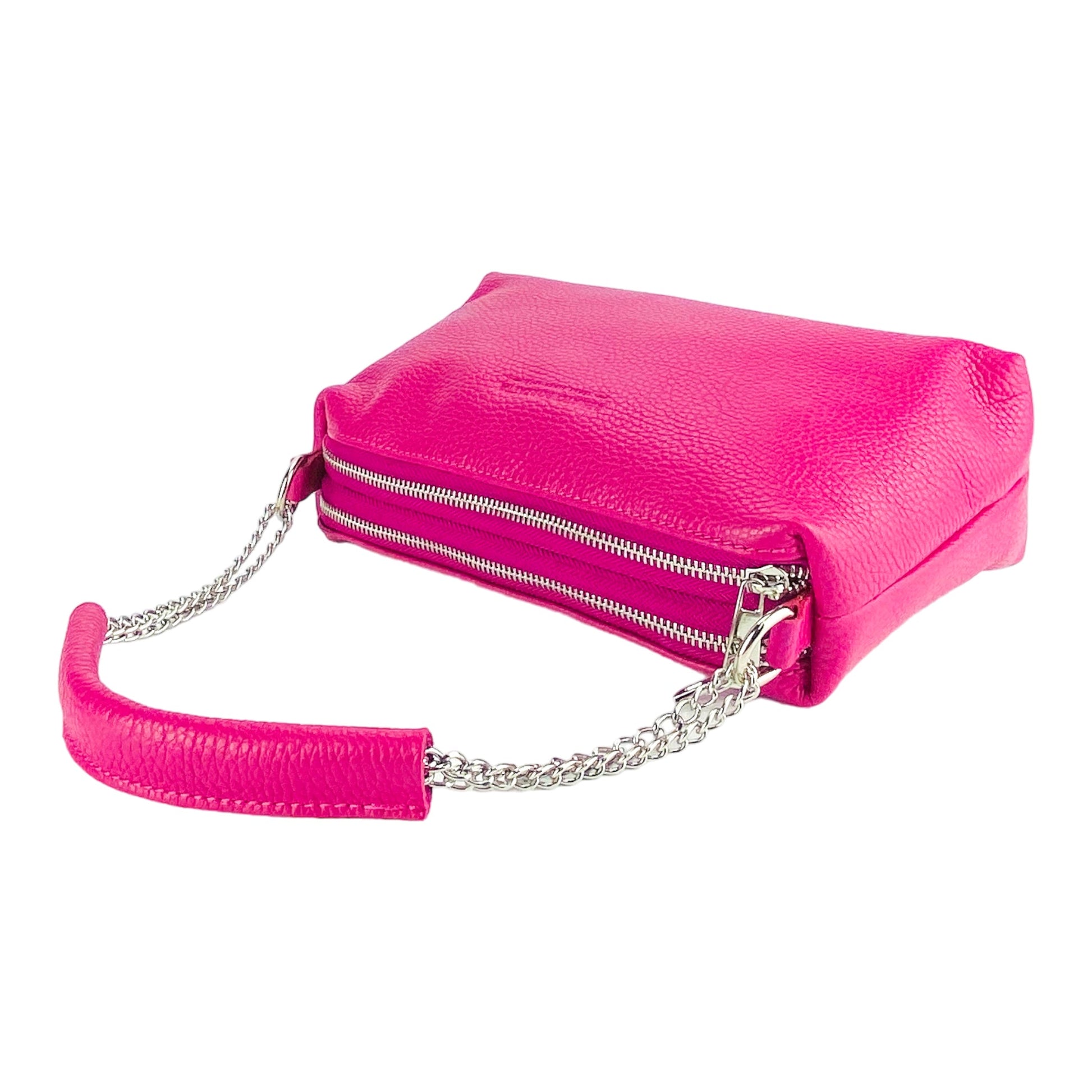 Women's Handbag with Double Zip in Genuine Leather
