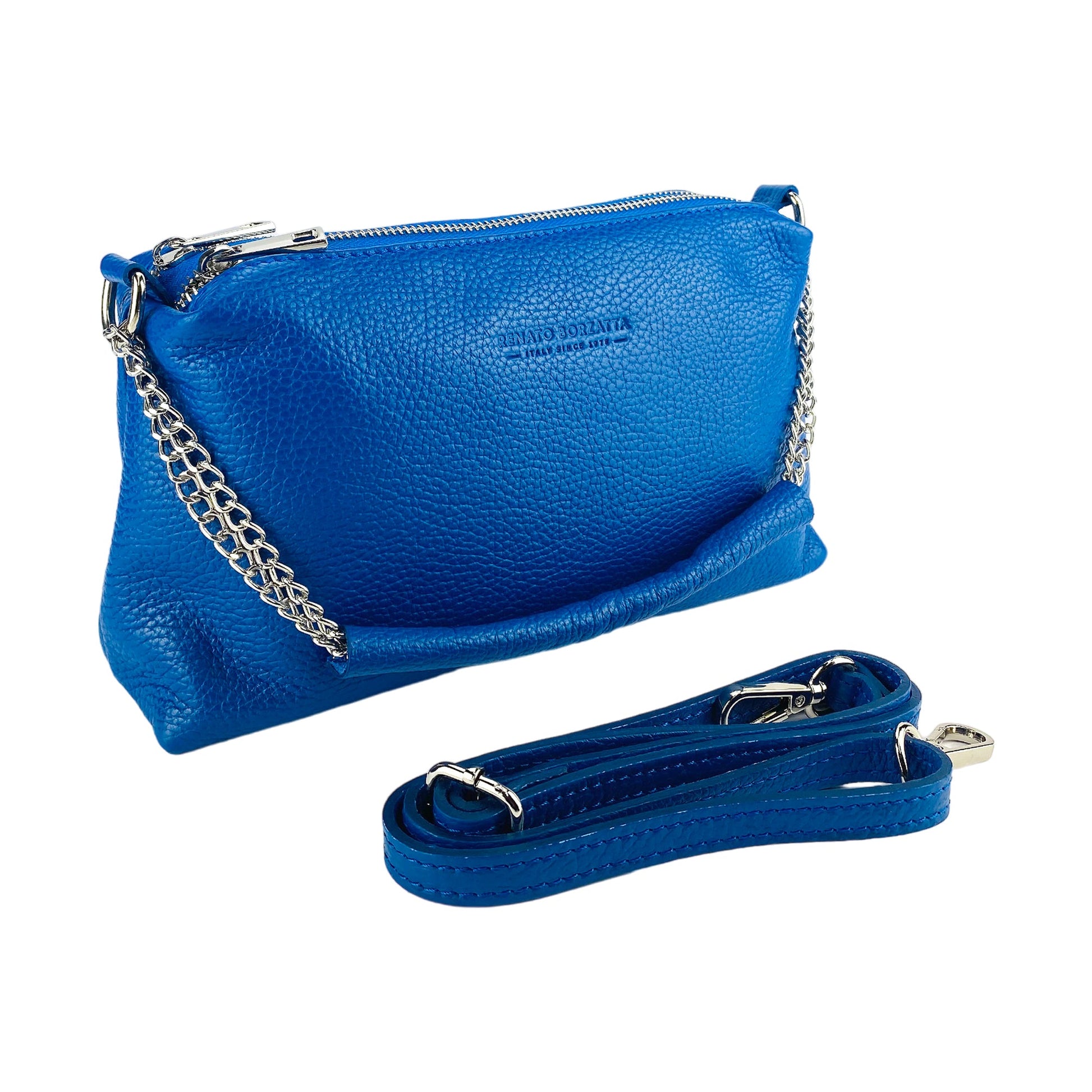 Women's Handbag with Double Zip in Genuine Leather