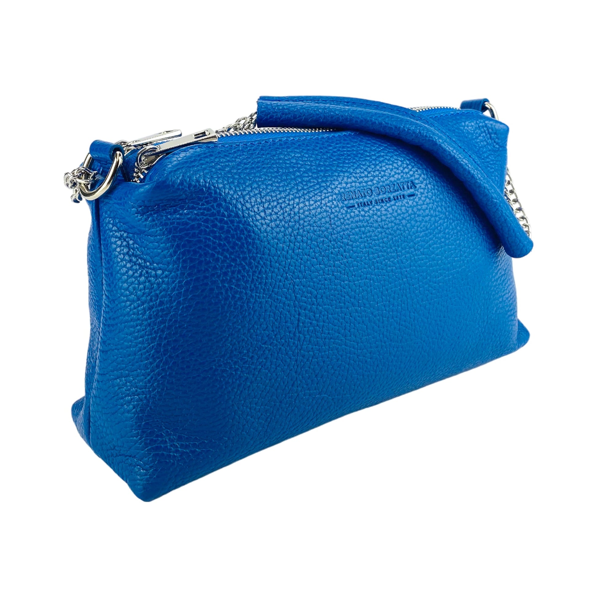Women's Handbag with Double Zip in Genuine Leather