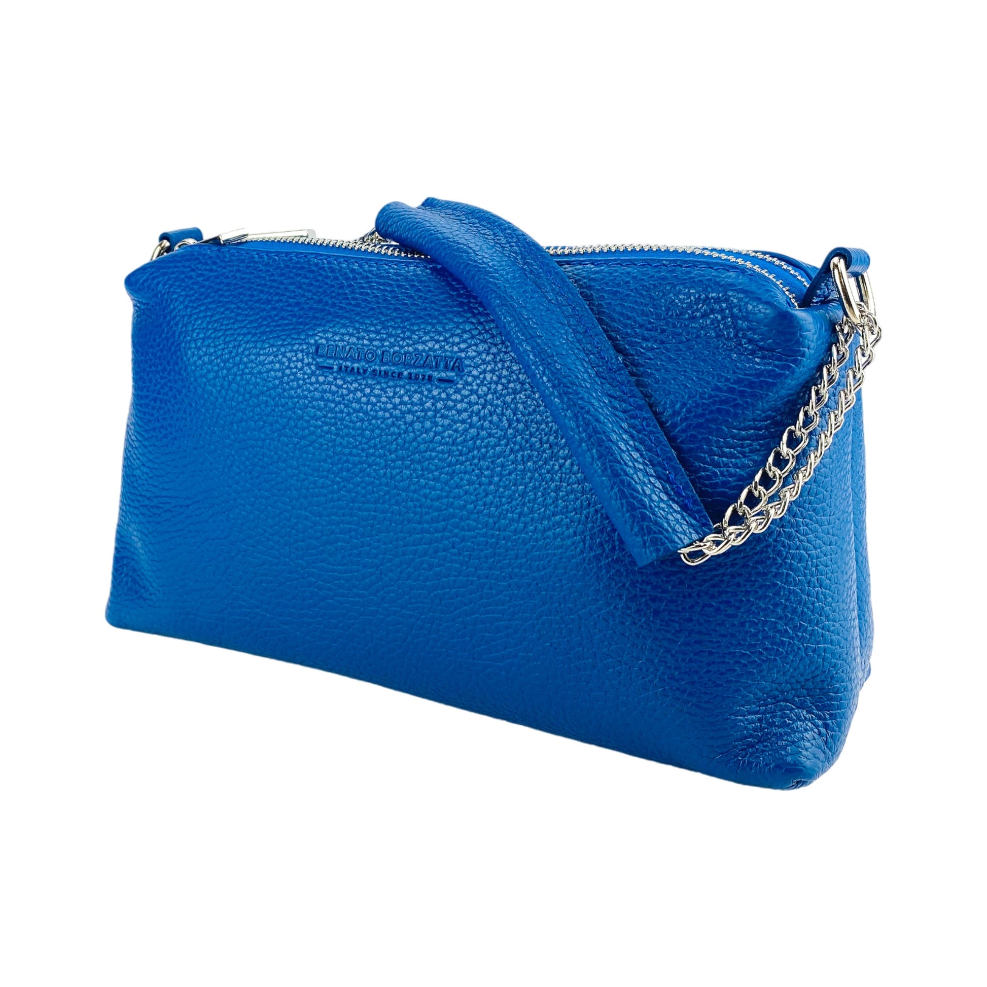 Women's Handbag with Double Zip in Genuine Leather