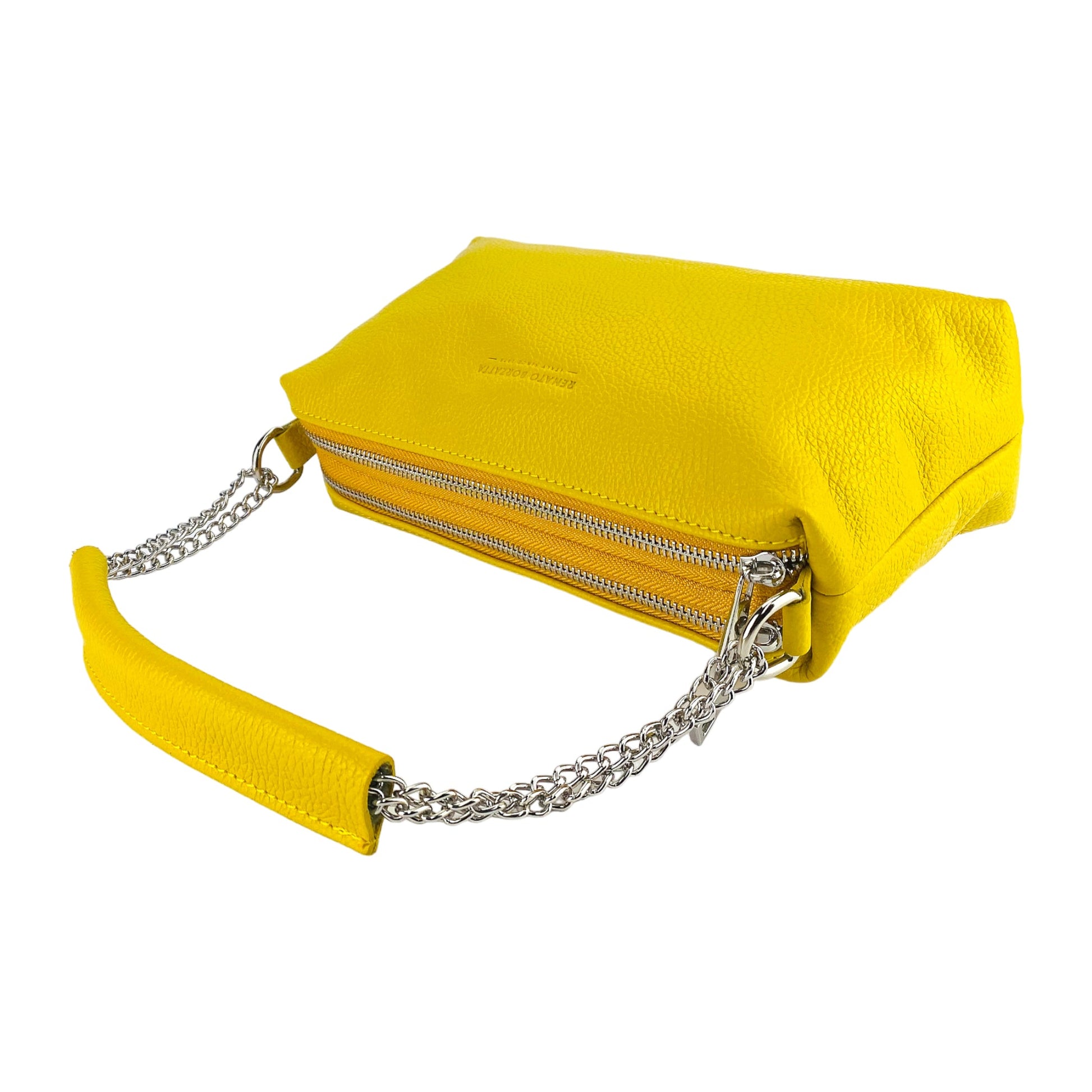 Women’s Double-Zip Leather Handbag – Made in Italy