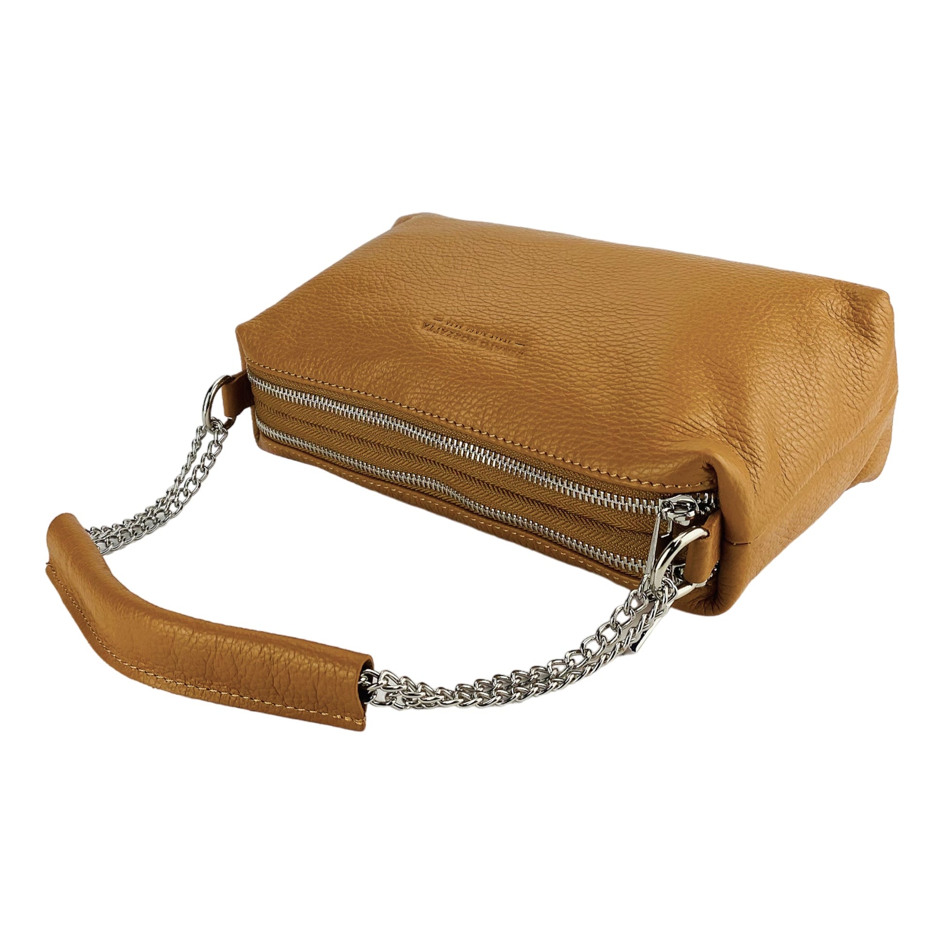 Women's Handbag with Double Zip in Genuine Leather