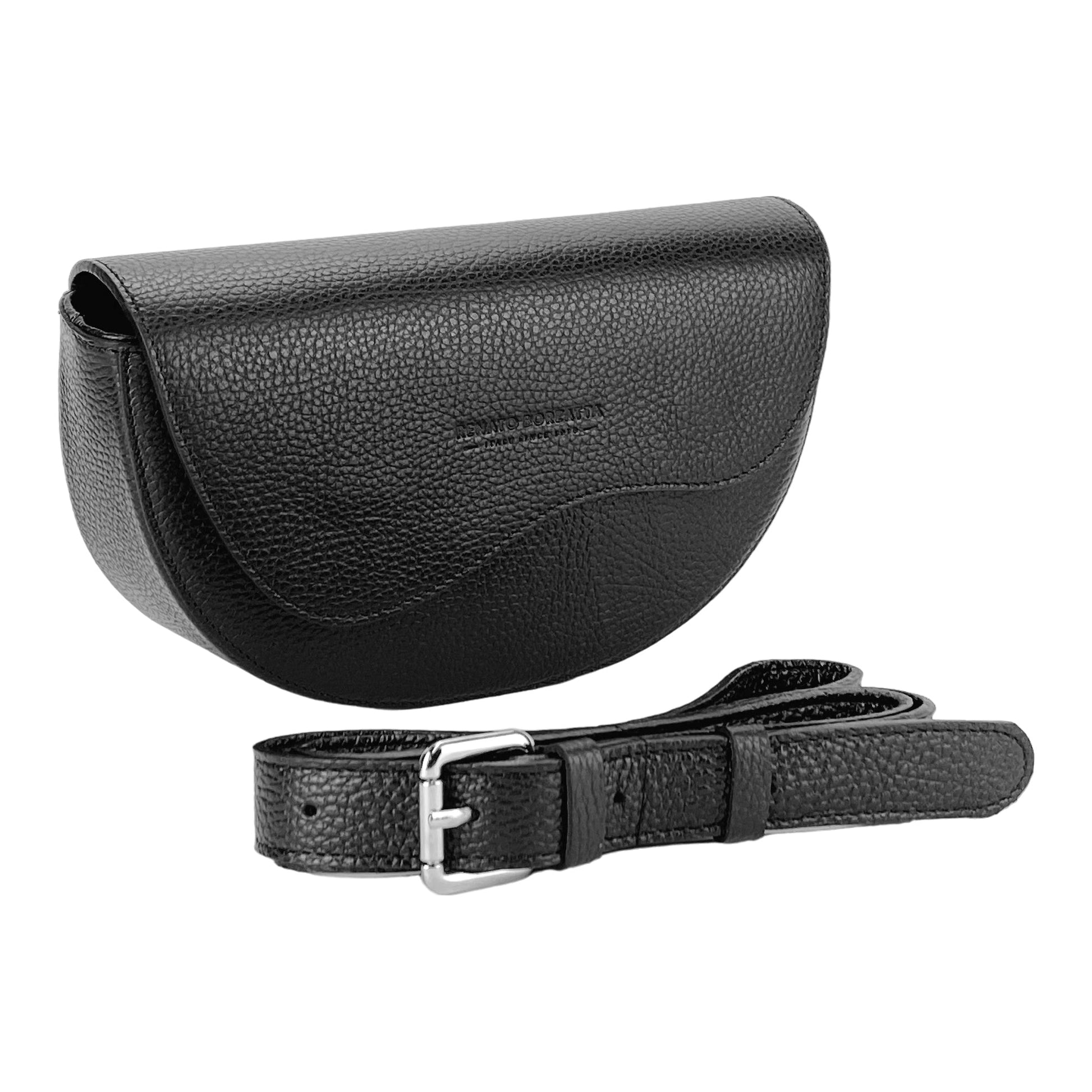 Rounded Women’s Cross body Bag in Genuine Leather – Made in Italy
