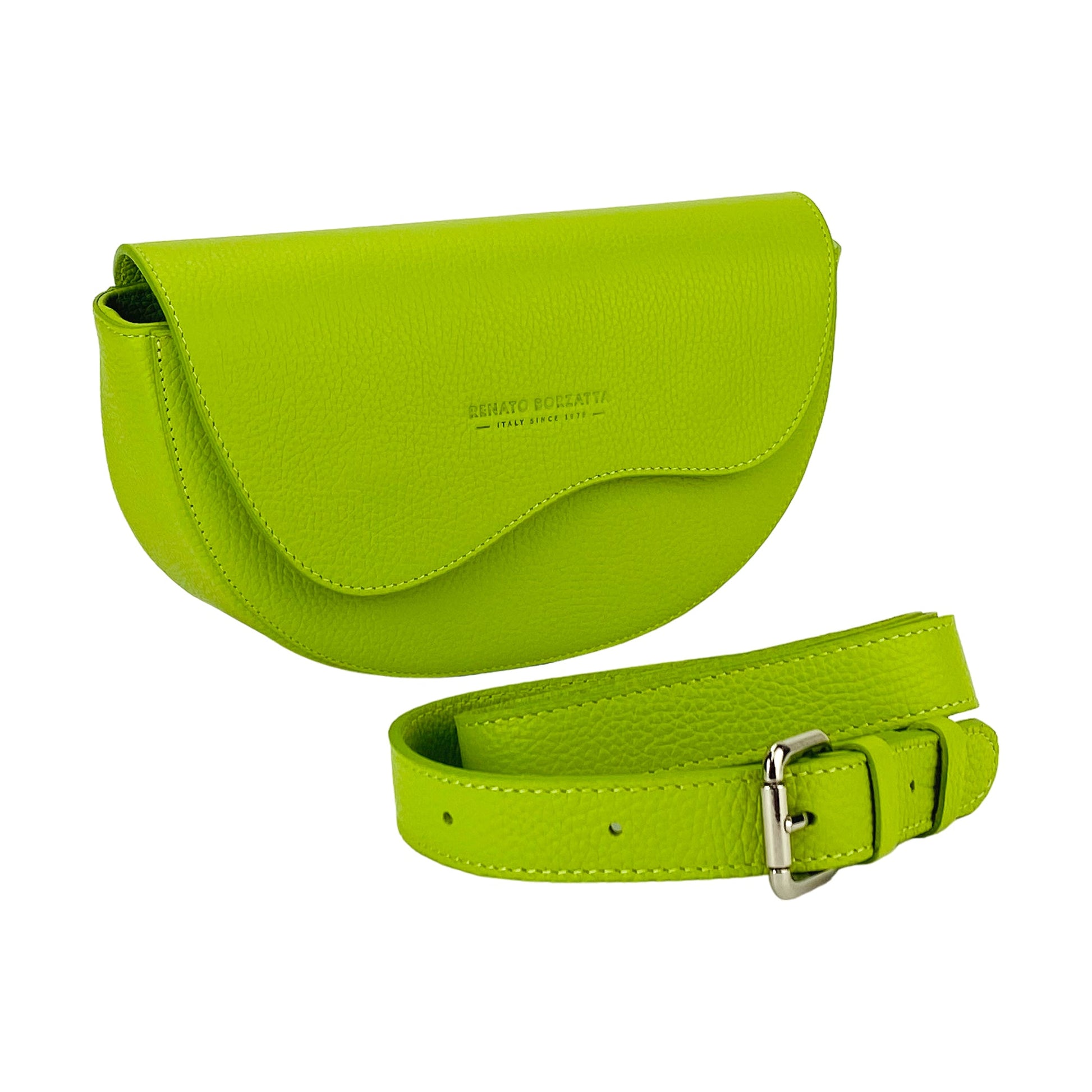 Rounded Women’s Cross body Bag in Genuine Leather – Made in Italy