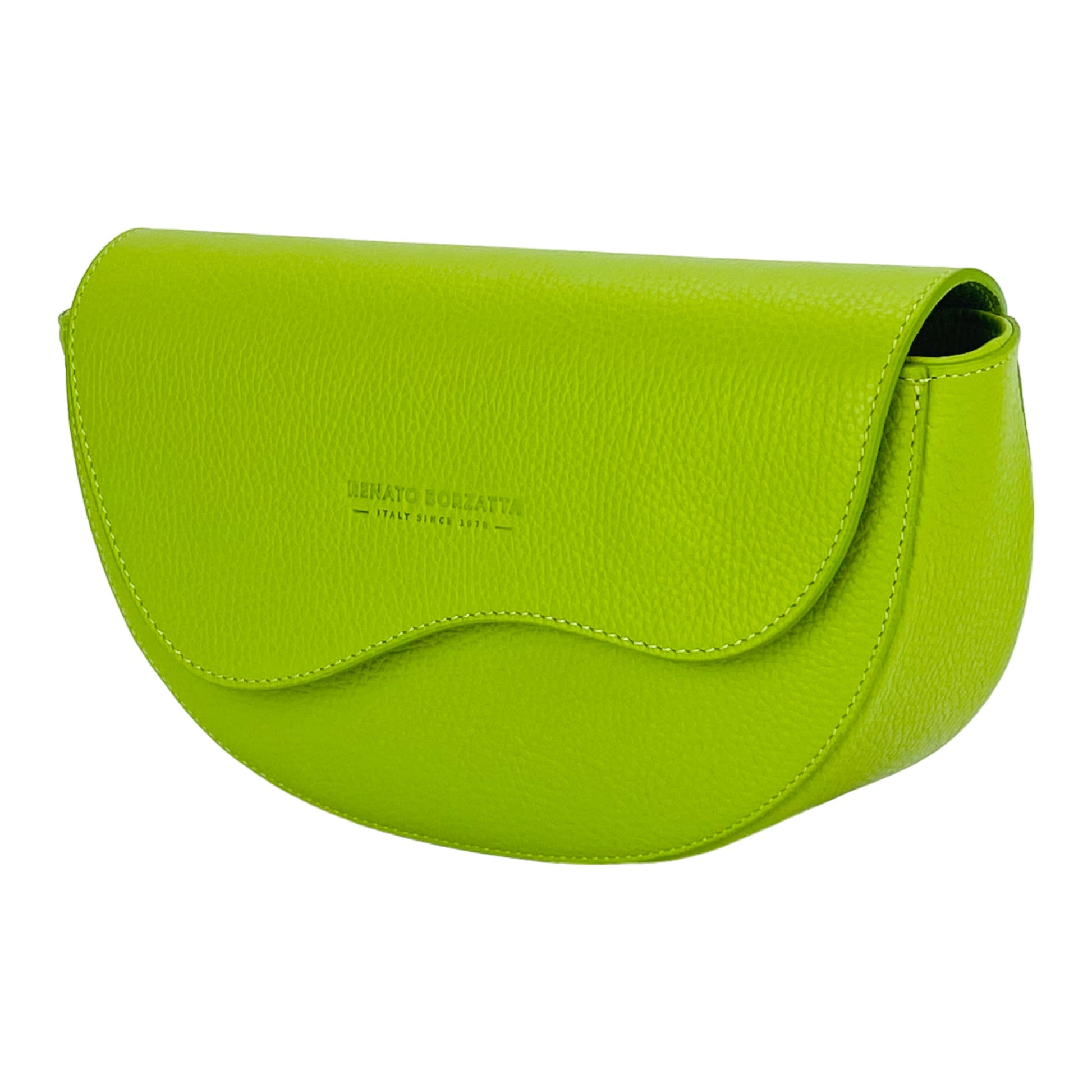 Rounded Women’s Cross body Bag in Genuine Leather – Made in Italy