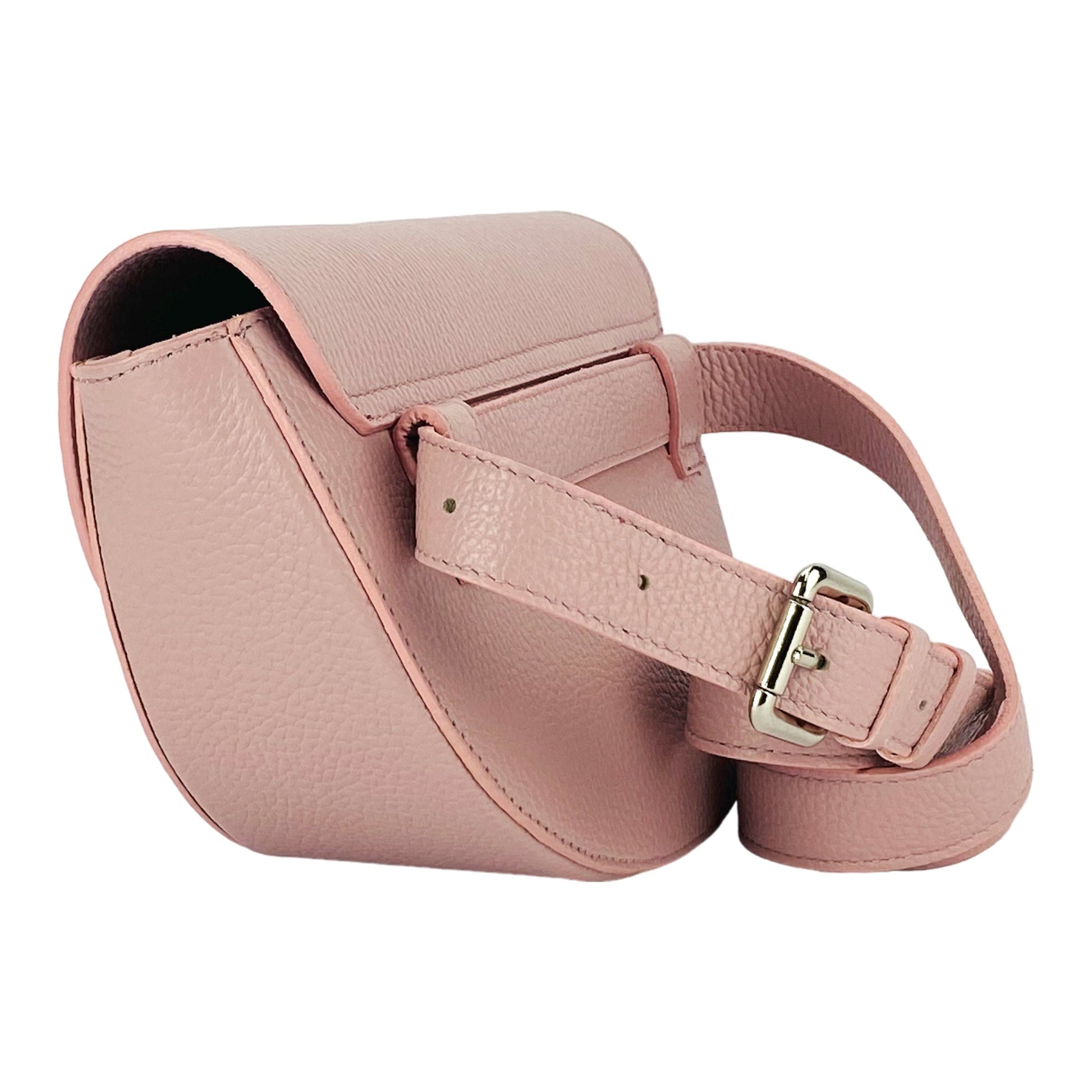 Women’s Rounded Crossbody Bag in Genuine Leather – Made in Italy
