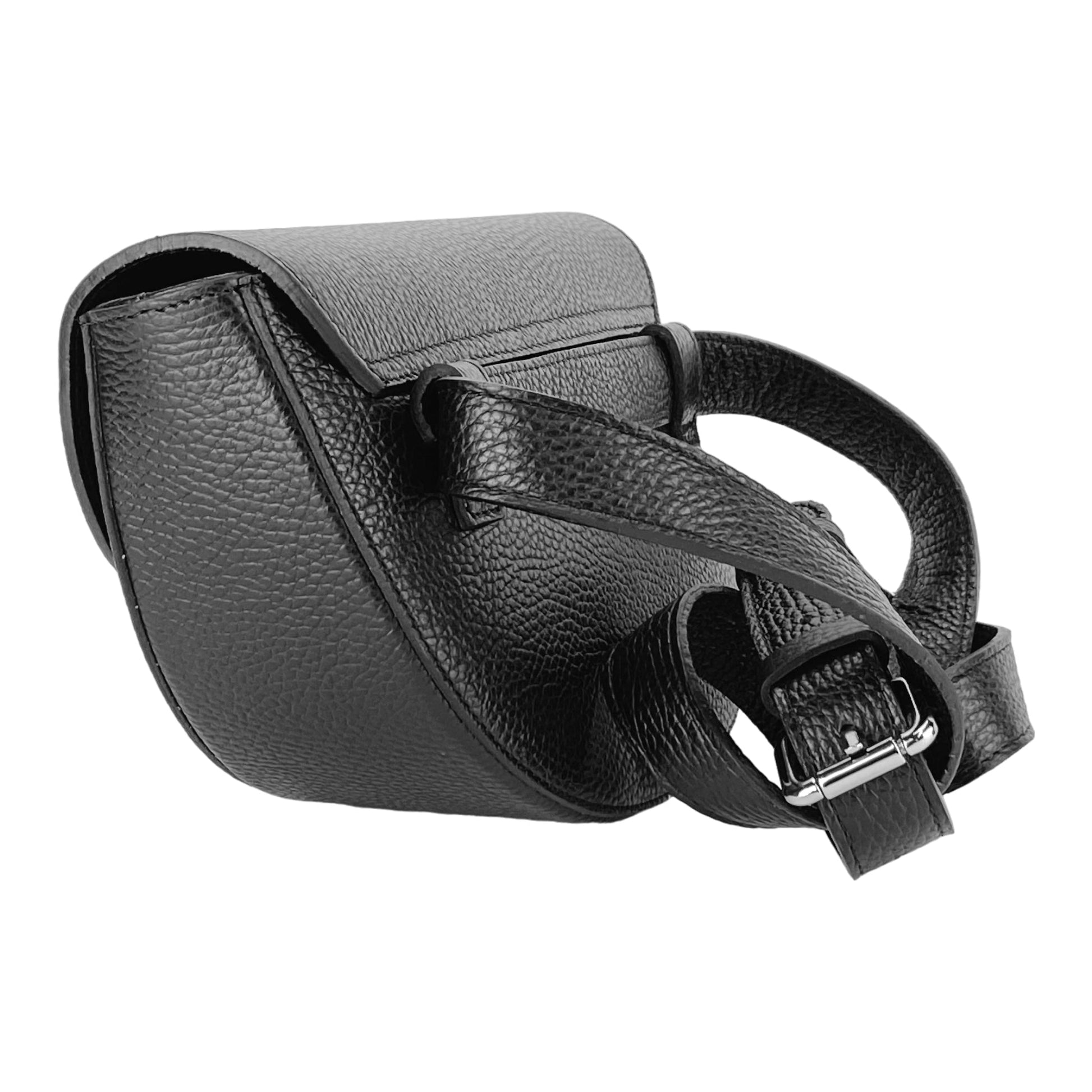 Rounded Women’s Cross body Bag in Genuine Leather – Made in Italy