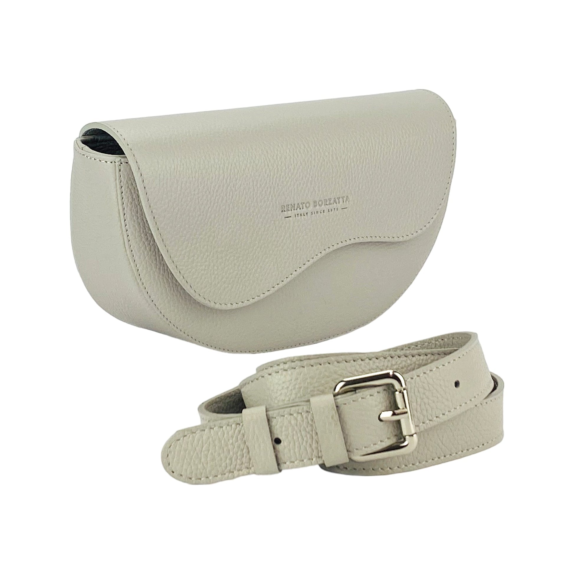 Women’s Rounded Crossbody Bag in Genuine Leather – Made in Italy