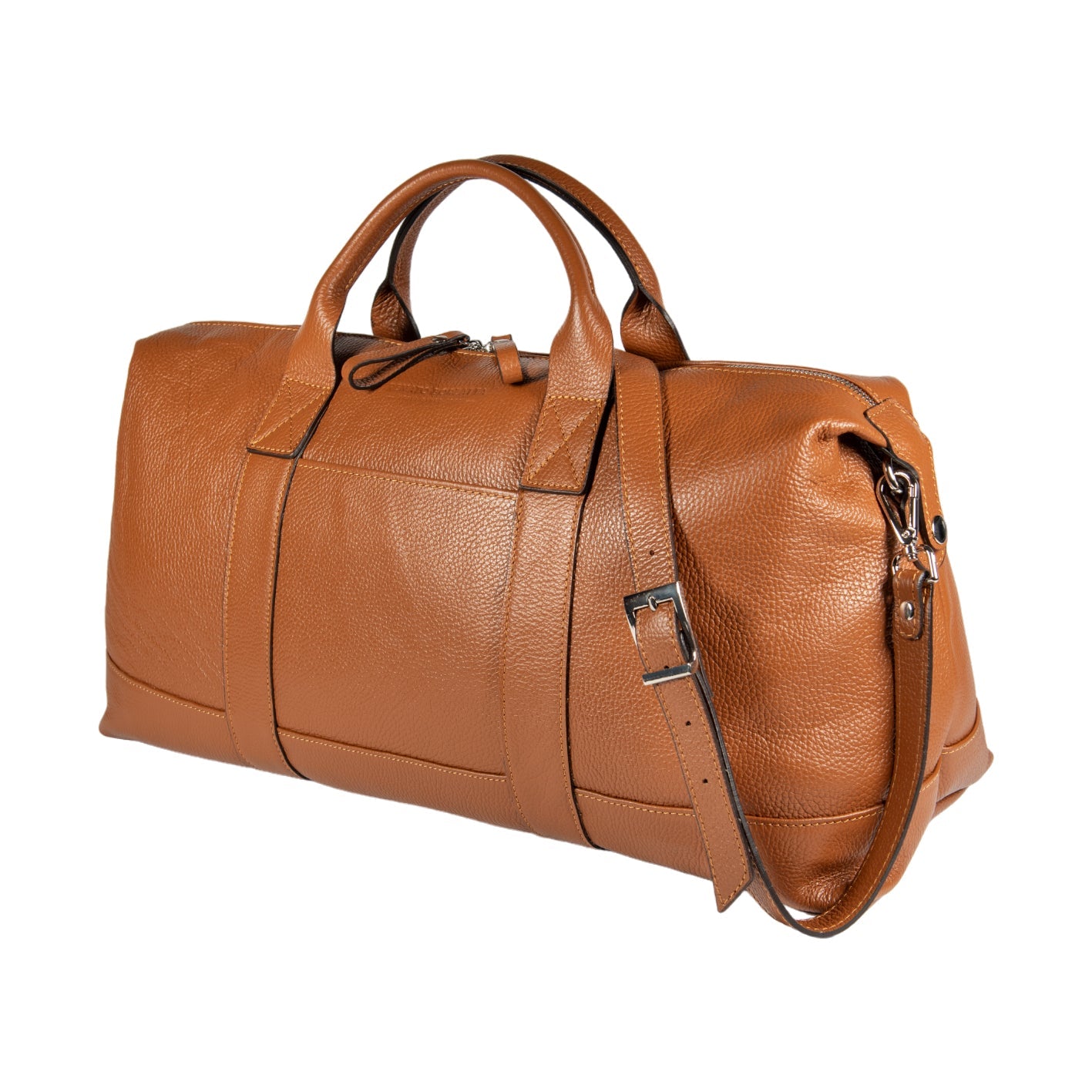 Genuine Leather Travel Bag Made in Italy with Shoulder Strap