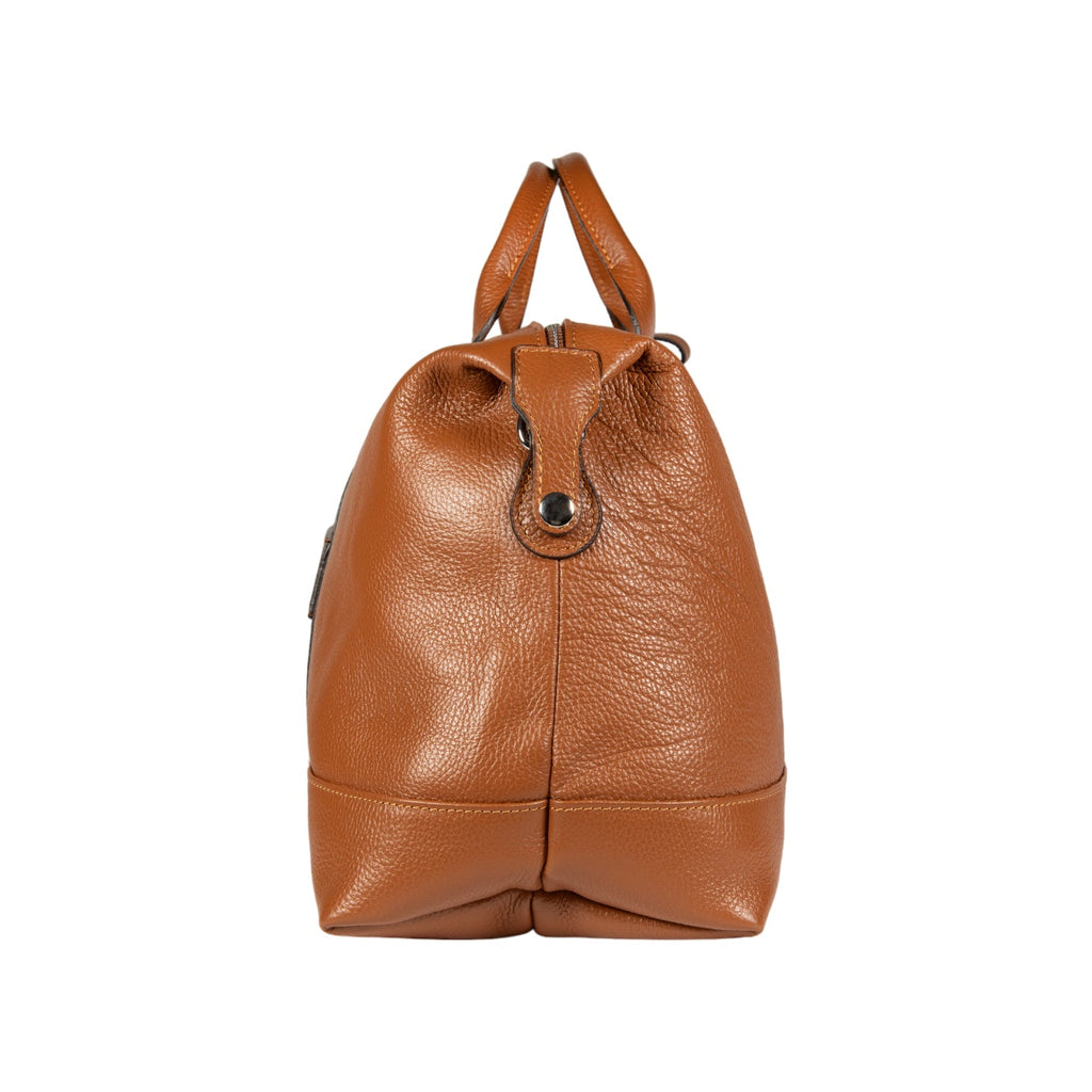 Genuine Leather Travel Bag Made in Italy with Shoulder Strap