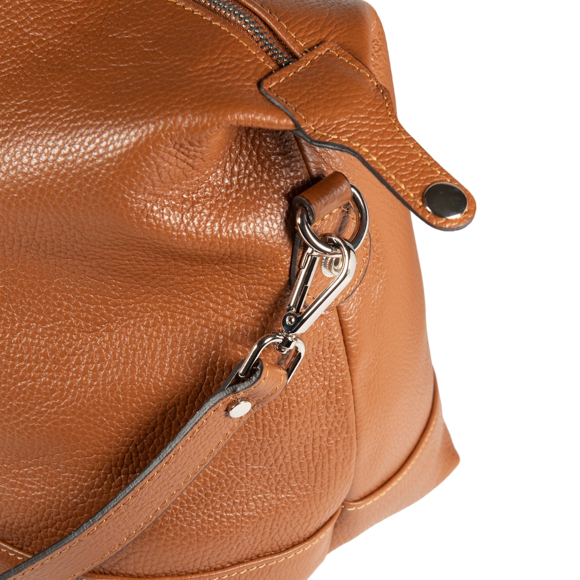 Genuine Leather Travel Bag Made in Italy with Shoulder Strap