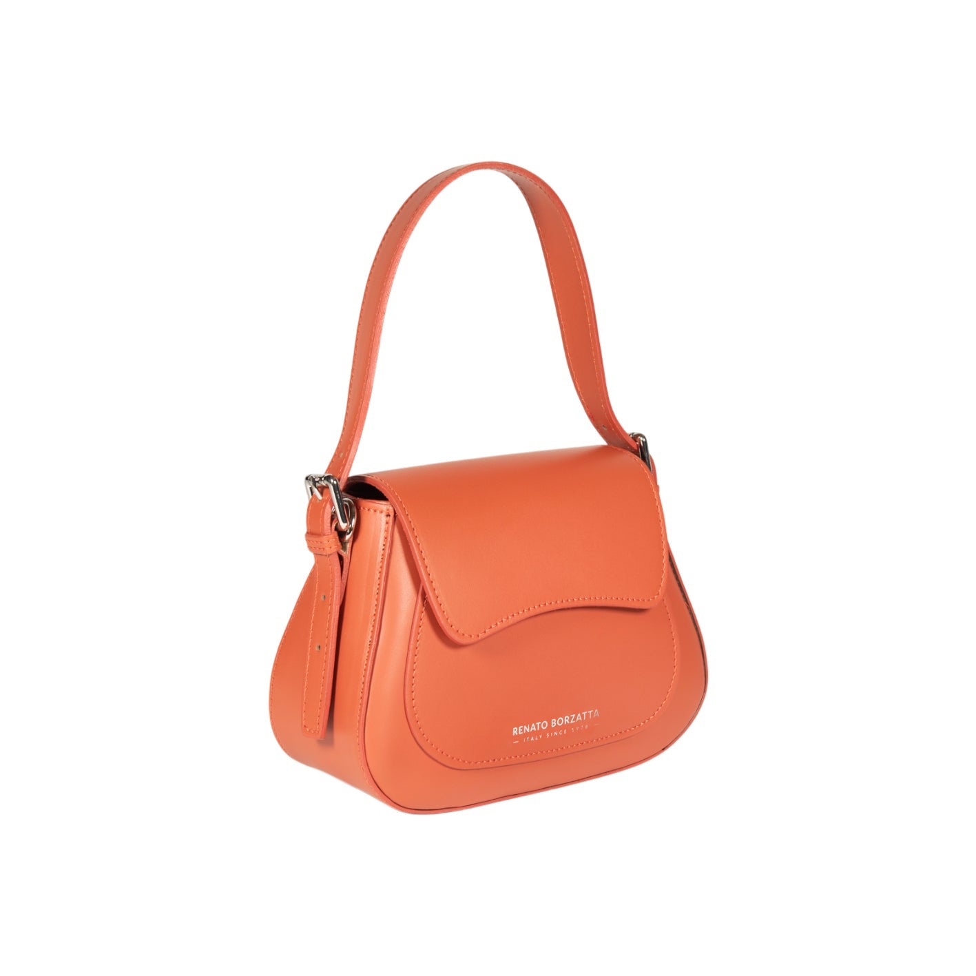 Women’s Shoulder Bag EMMA with Flap in Genuine Leather – Made in Italy