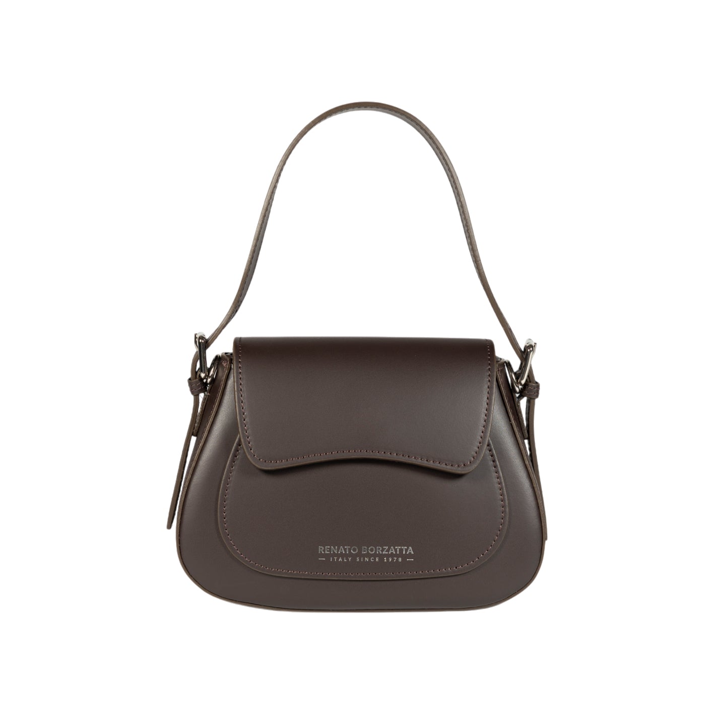 Women's Shoulder Bag with Flap in Genuine Leather