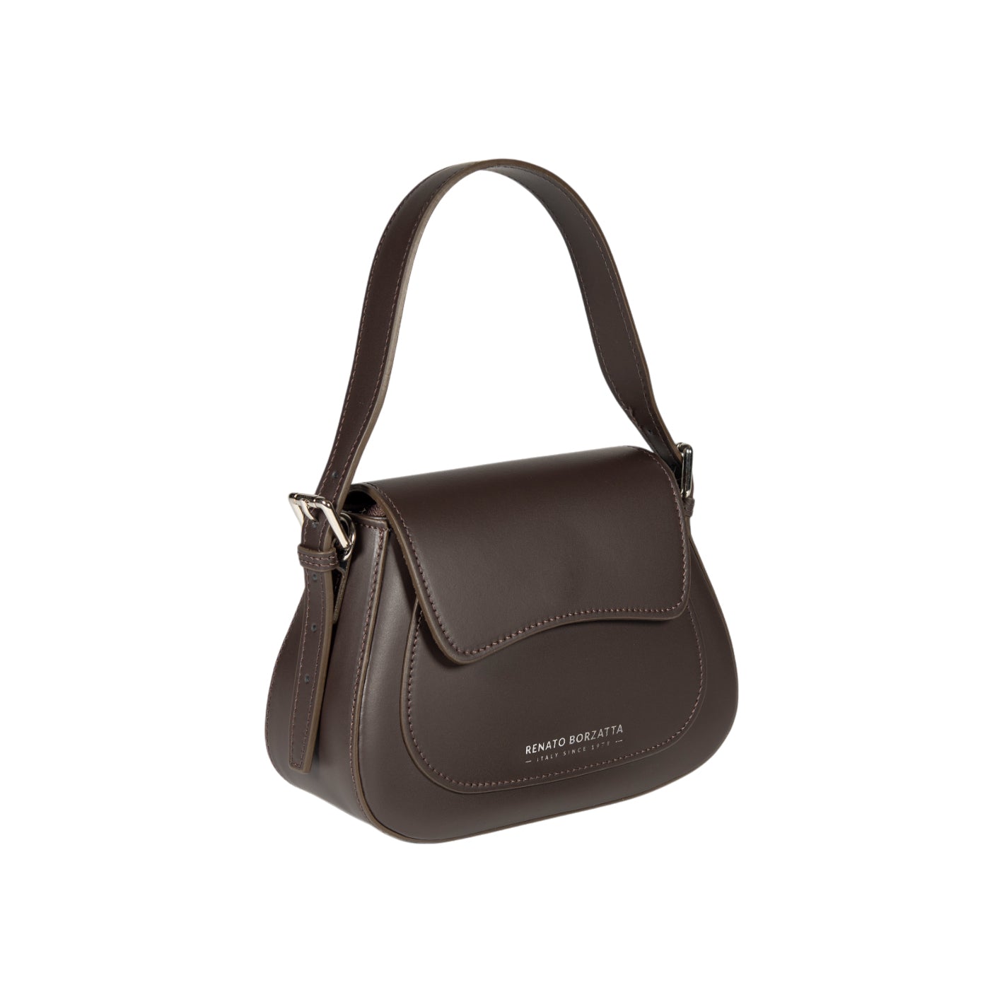 Women's Shoulder Bag with Flap in Genuine Leather
