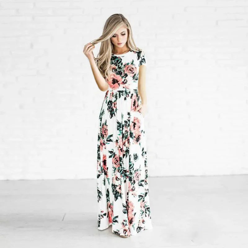 2025 Women's Maxi Dress in Elegant Floral Print