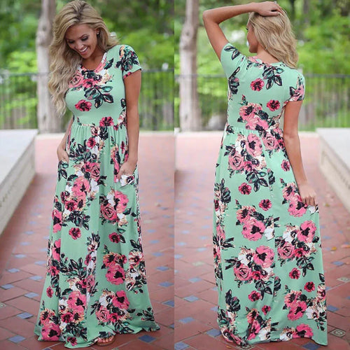 2025 Women's Maxi Dress in Elegant Floral Print