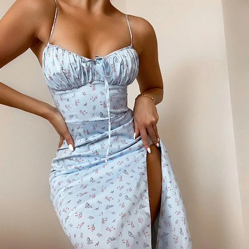 Women’s Elegant Floral Body con Long Dress – Beach Vacation & Street wear Style