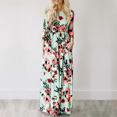 2025 Women's Maxi Dress in Elegant Floral Print
