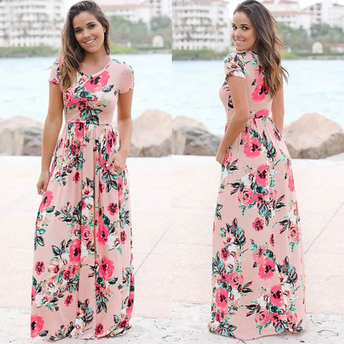 2025 Women's Maxi Dress in Elegant Floral Print