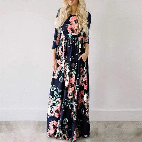 2025 Women's Maxi Dress in Elegant Floral Print