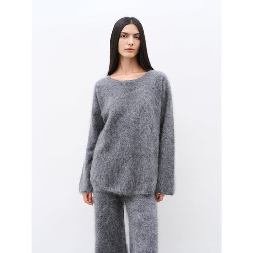 "Half-Ripe Winter" Cashmere Comfortable Loose-Fit Crewneck Sweater and