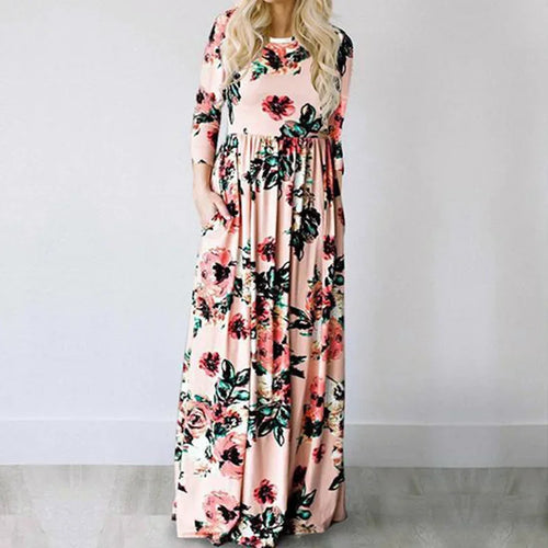 2025 Women's Maxi Dress in Elegant Floral Print