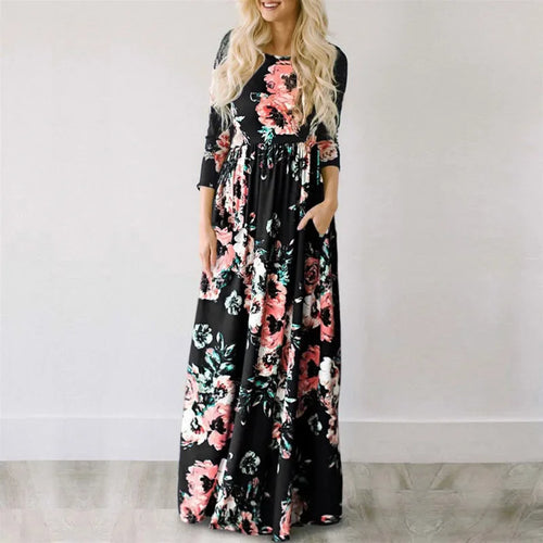 2025 Women's Maxi Dress in Elegant Floral Print