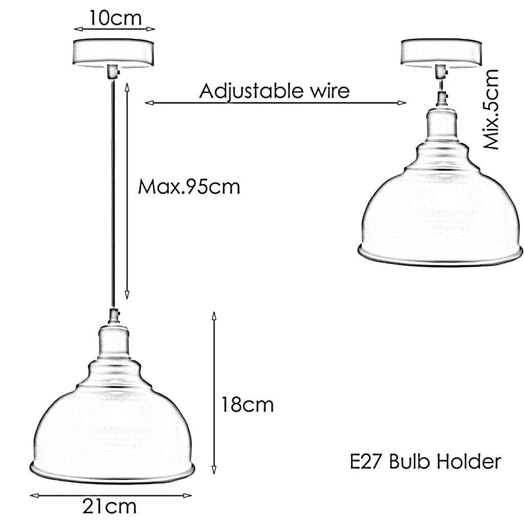 Industrial  Brushed Copper Dome Pendant Hanging Lamp~1854