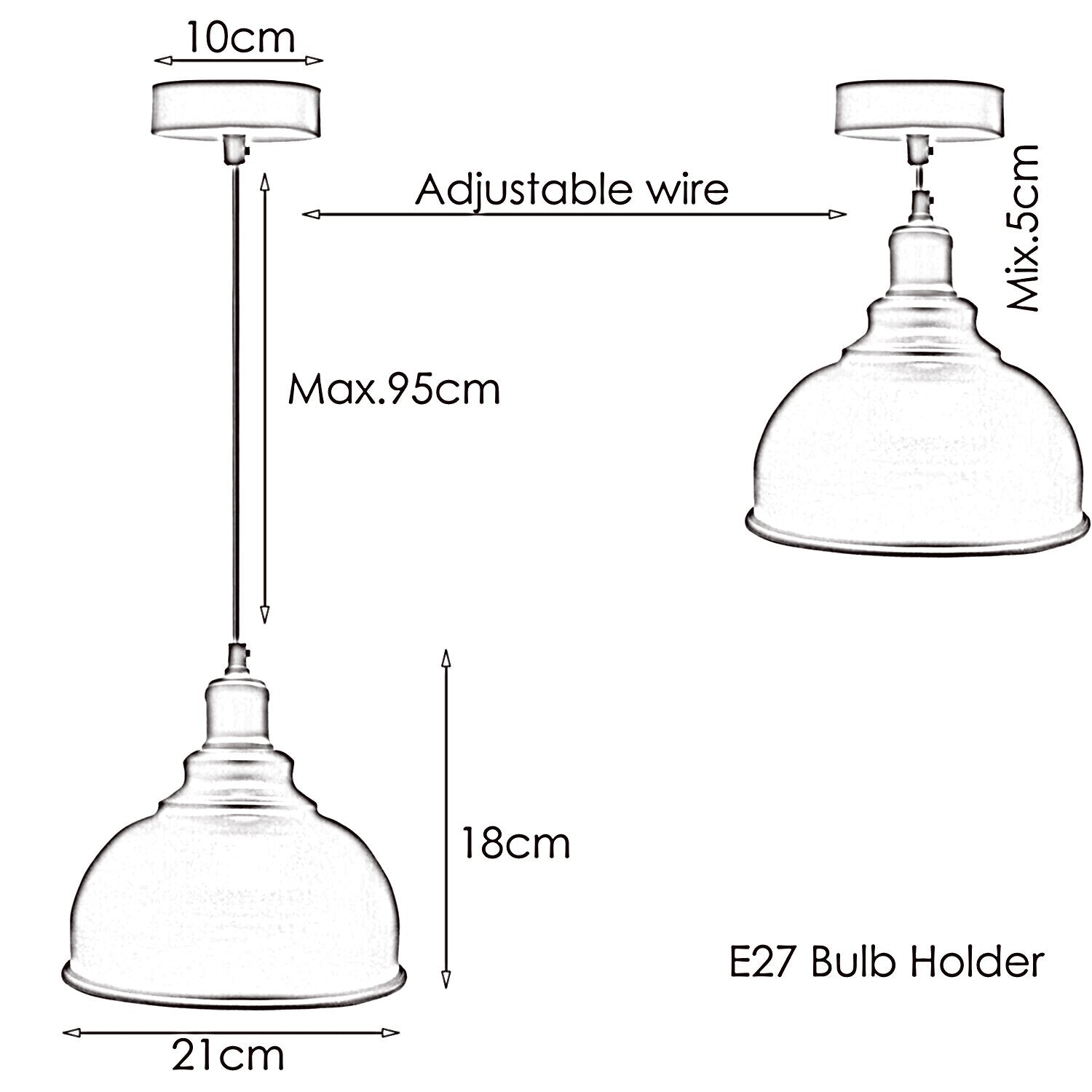 Industrial  Brushed Copper Dome Pendant Hanging Lamp~1854