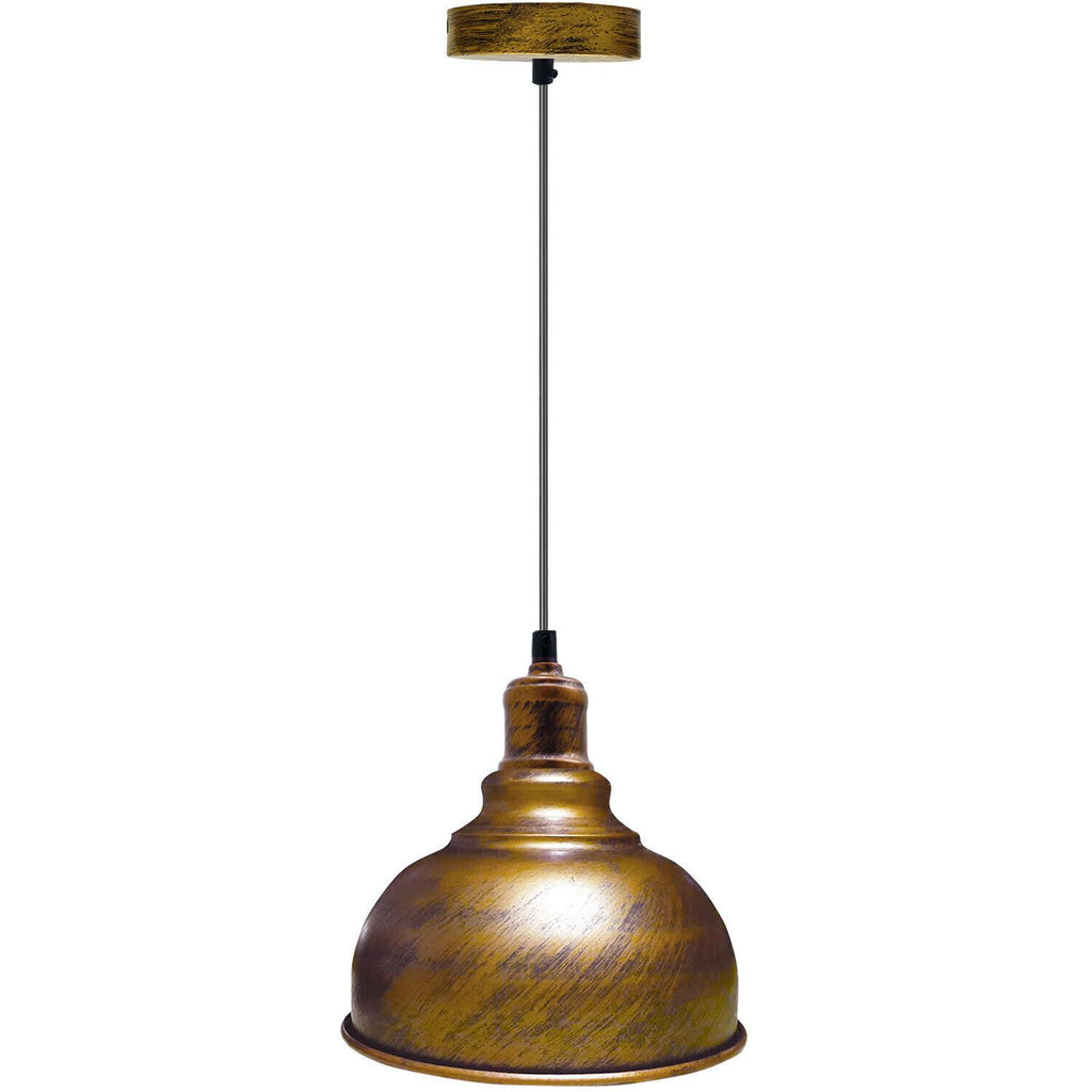 Industrial  Brushed Copper Dome Pendant Hanging Lamp~1854