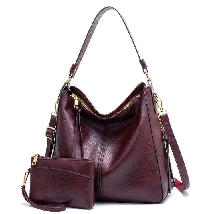 7871 Large Capacity Adjustable Leather Tote Bag Multi-compartment