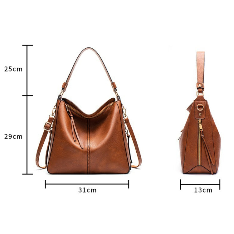 7871 Large Capacity Adjustable Leather Tote Bag Multi-compartment