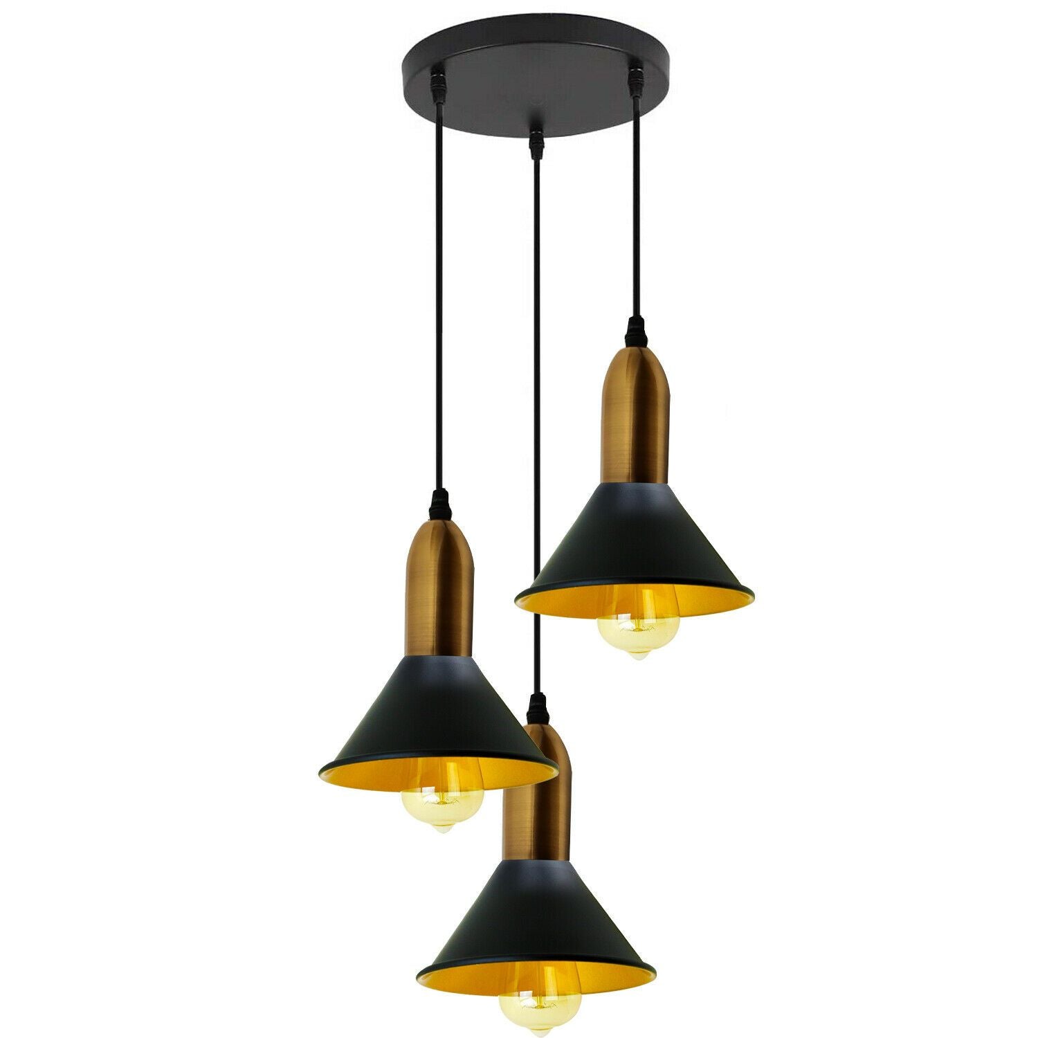 Metal Black 3 Hanging Light Shade~1583