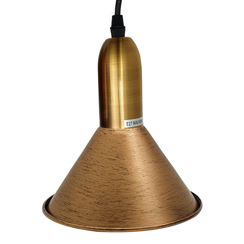 Brushed Copper 3 Point Multi Drop Outlet Ceiling Light~1584