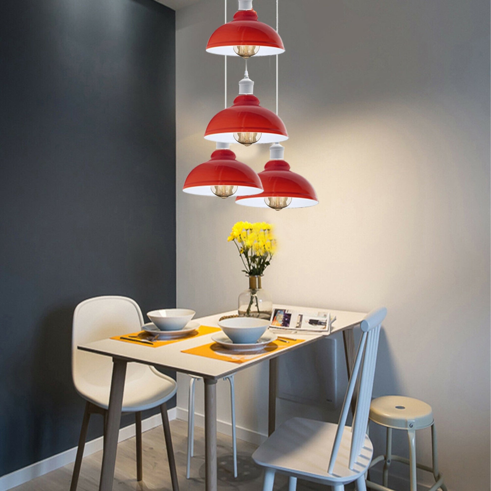 Red Kitchen Island Pendant Light Cluster~1513